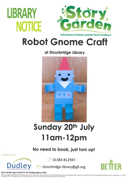 Stourbridge Library - Robot Gnome Craft